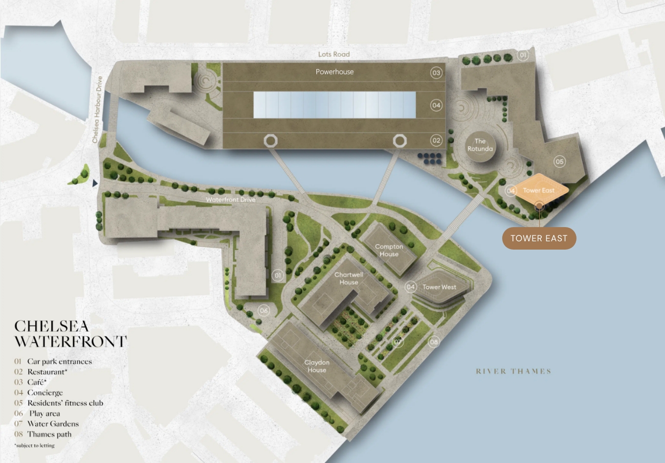 Location of Tower East